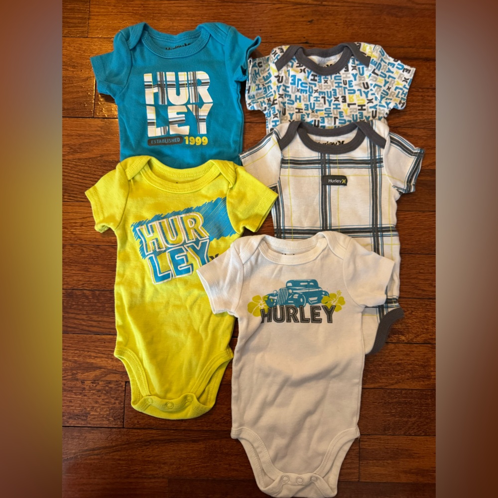 Hurley White Baby Onesie